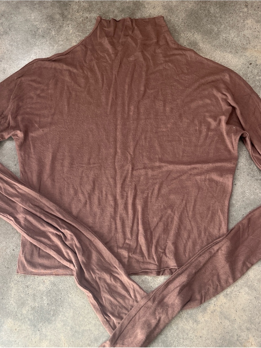 Joah Brown Long Sleeve Turtleneck Top in Dusty Mauve Brown